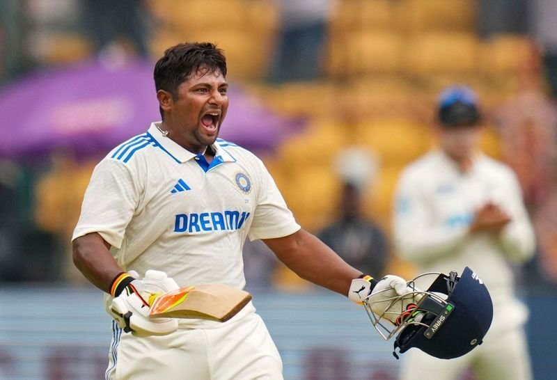 Batter Sarfaraz Khan, who scored an unbeaten 139 runs