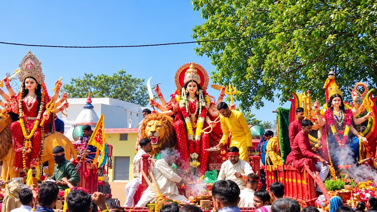 Sharadiya Navratri: मांदर की थाप, जसगीत और आतिशबाजी के बीच मां दुर्गा को विदाई, प्रसाद ग्रहण कर श्रद्धालुओं ने मां से लिया आशीर्वाद