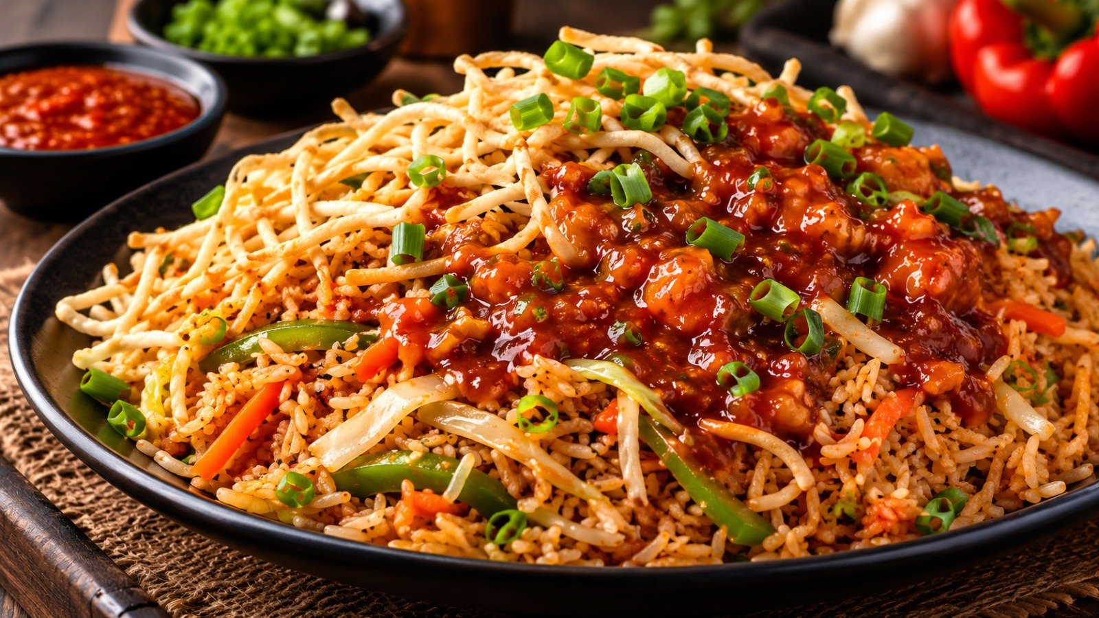 Triple Schezwan Rice Recipe: चावल, नूडल्स और ग्रेवी का मजेदार कॉम्बिनेशन, स्वाद ऐसा कि बार-बार खाने का करेगा मन