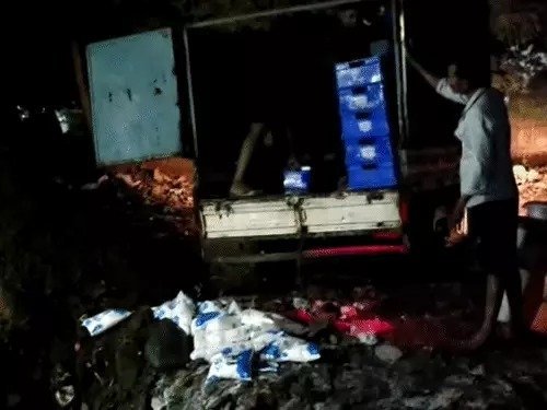2,500 kg of sweets and milk destroyed (Image Source: social media)