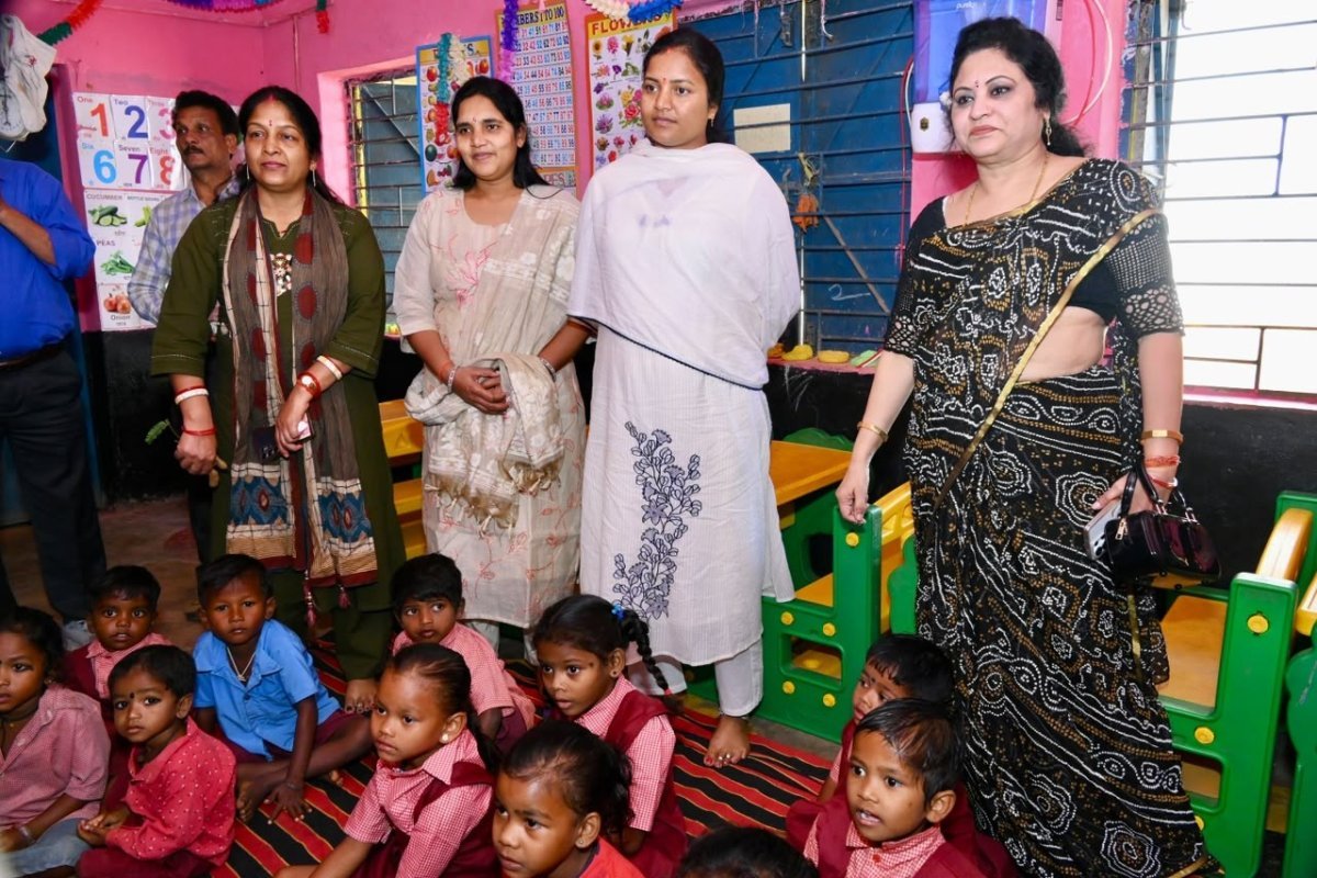 Minister Lakshmi Rajwade with children(Image Source: CGDPR)