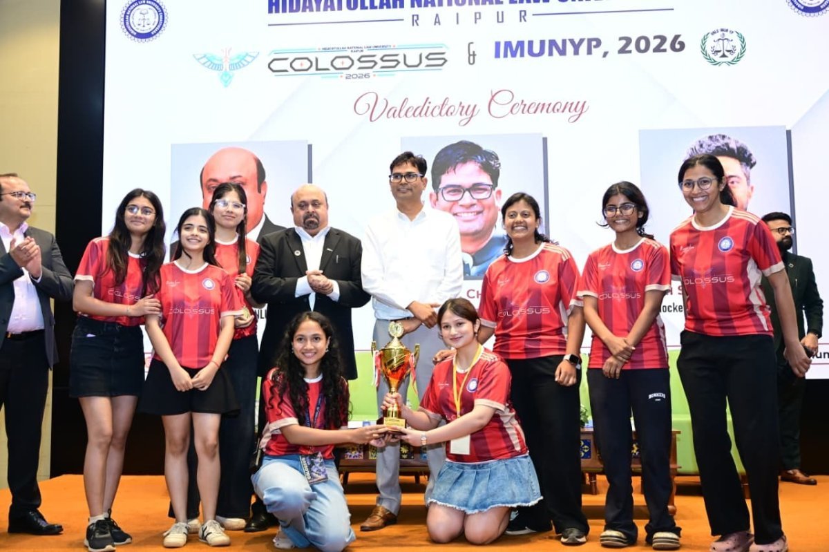 HNLU Raipur Colossus 2026 closing ceremony guests(Image Source: CGDPR)