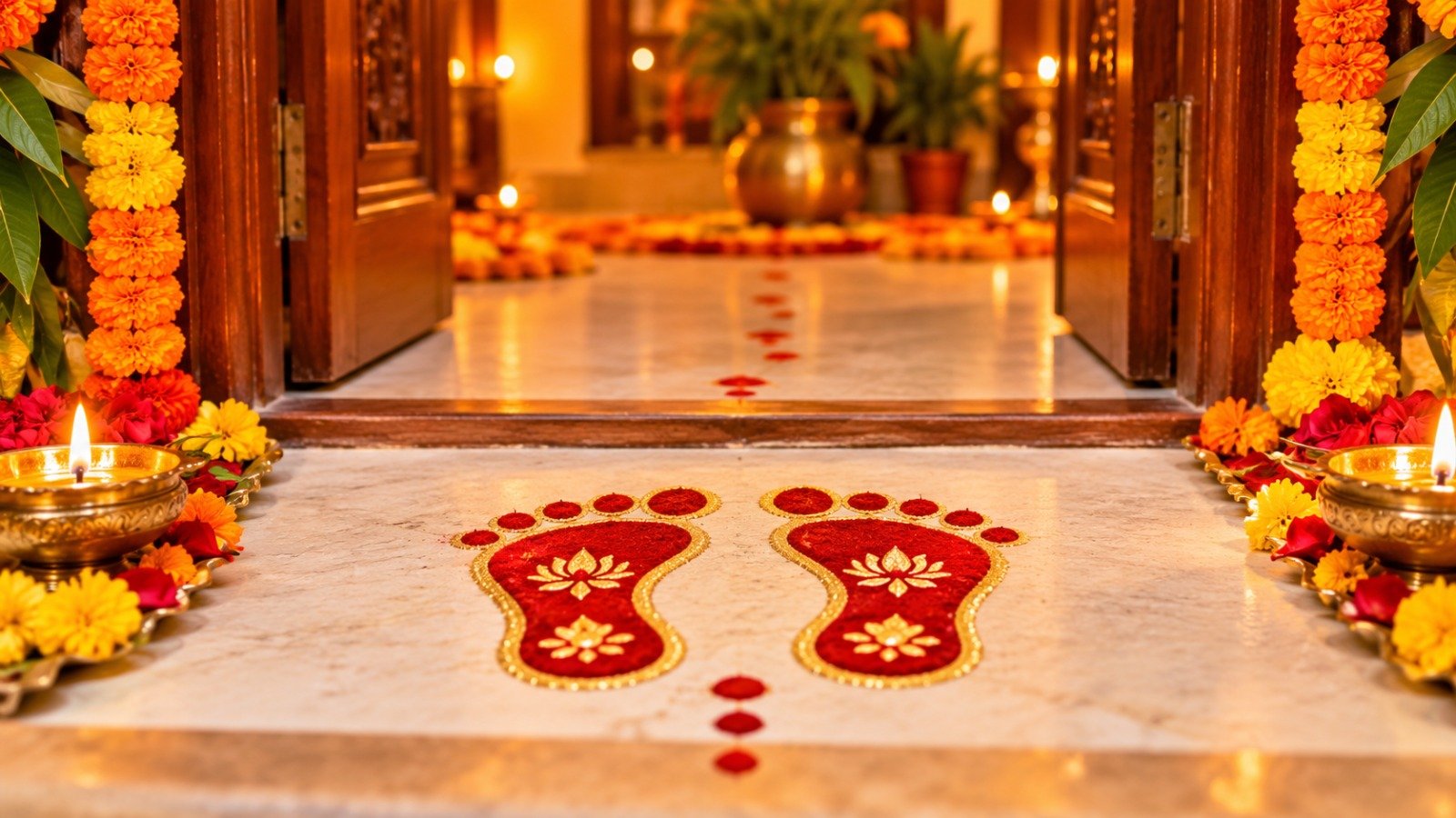 Diwali Vastu Tips: मुख्य द्वार पर क्यों बनाए जाते हैं शुभ-लाभ और मां लक्ष्मी के चरण, सिर्फ सजावट नहीं, छिपा है गहरा संदेश
