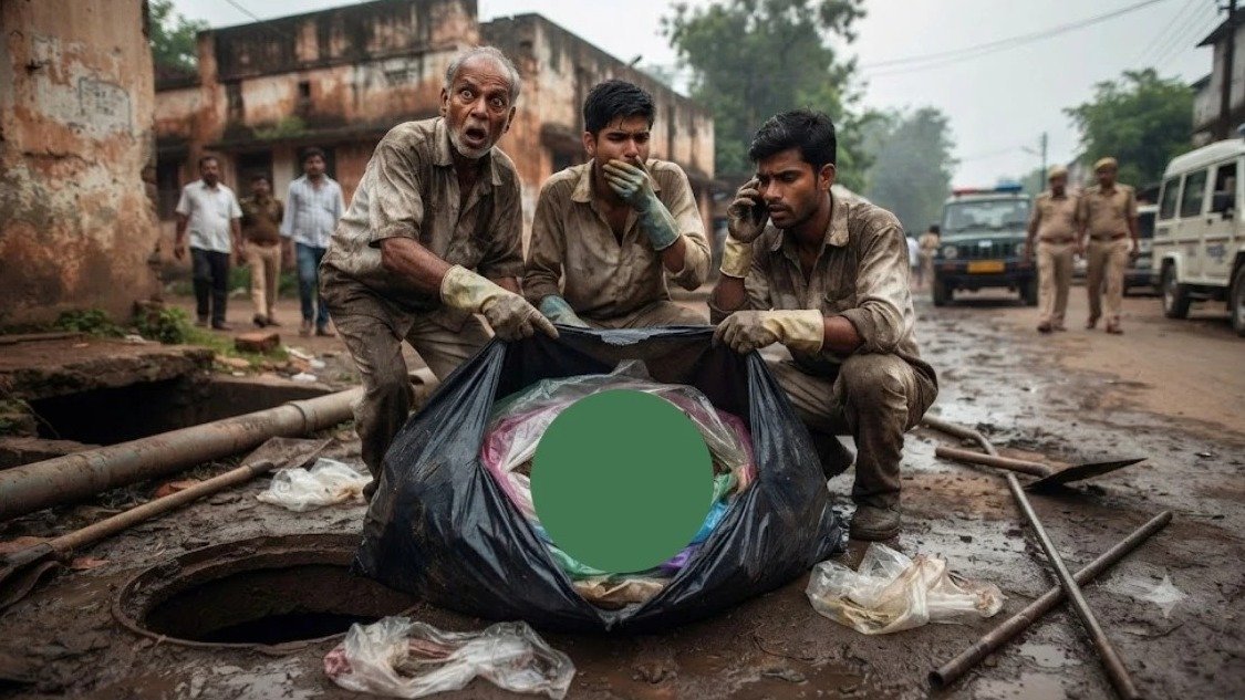 Bhilai sewerage pipe human head recovery case  (Image Source: AI Photo)