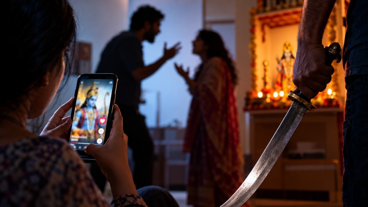 Gwalior husband-wife dispute over religious reels (Image Source: AI Photo)