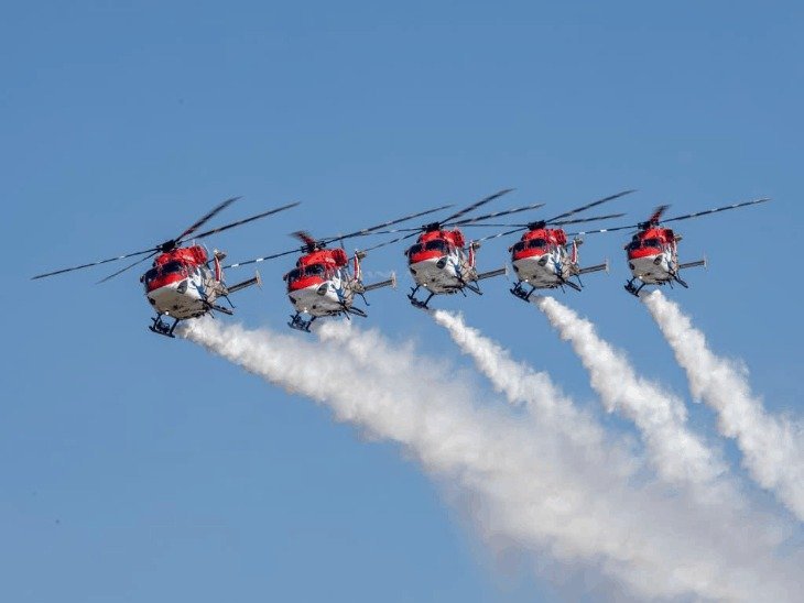 Sarang helicopter team aerial display today
