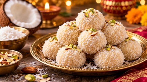 Diwali Sweet Recipes: त्योहारों पर घर में बनाएं स्वादिष्ट नारियल के लड्डू, जानें आसान रेसिपी